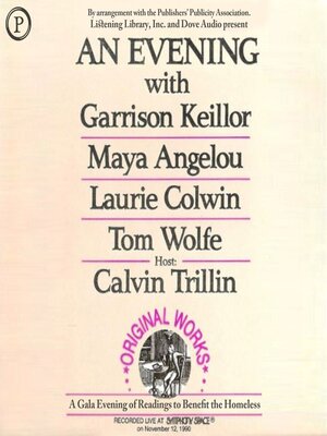 cover image of An Evening with Garrison Keillor, Maya Angelou, Laurie Colwin and Tom Wolfe